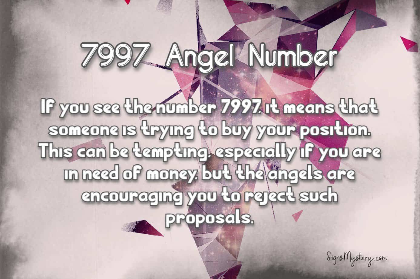 ¿Cómo interpretar el número de ángel 7997?