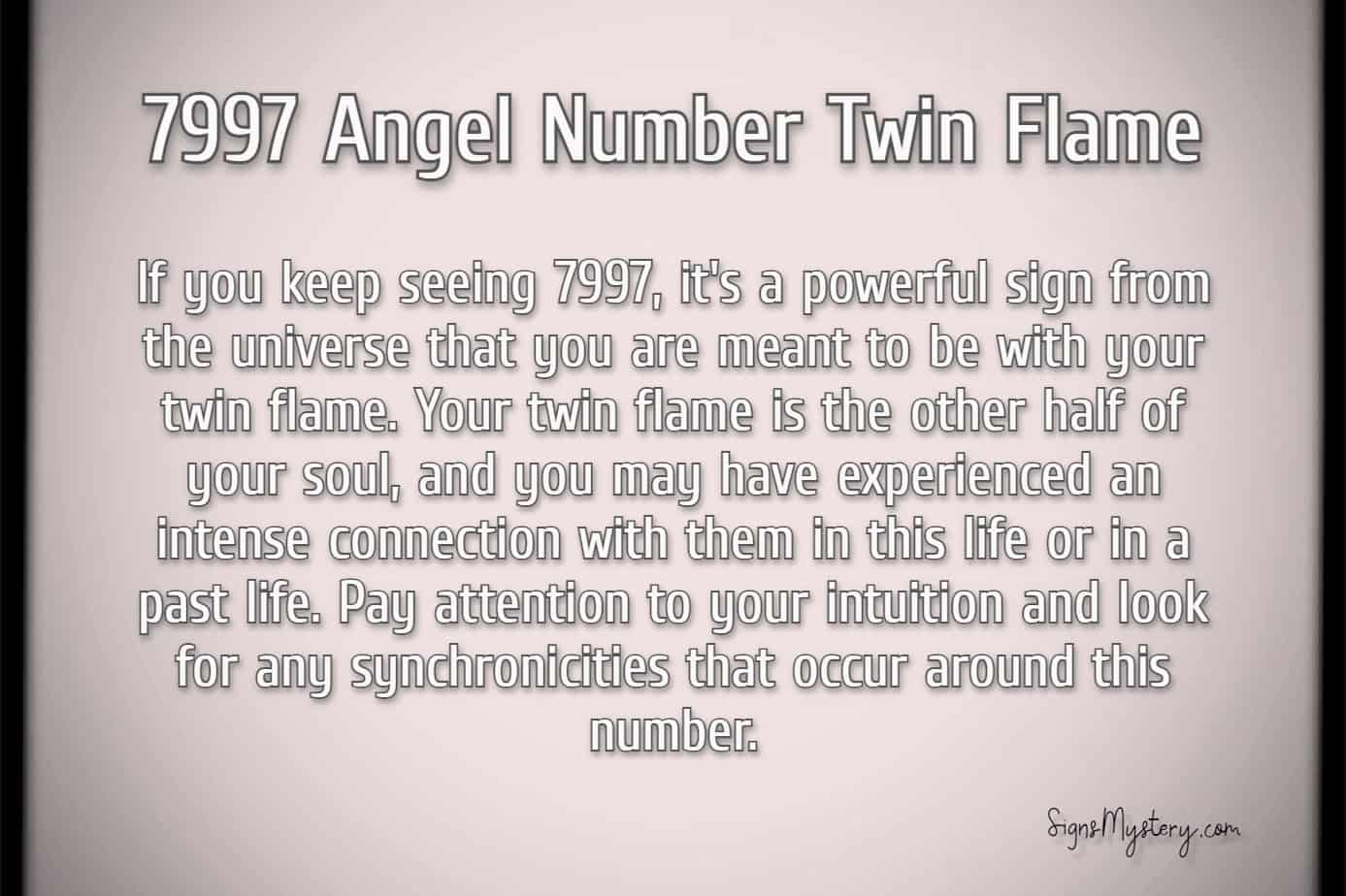 ¿Cuál es la relación entre el número de ángel 7997 y las llamas gemelas?